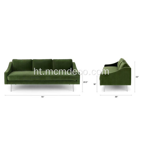 Miraj Grass Green Twal Sofa